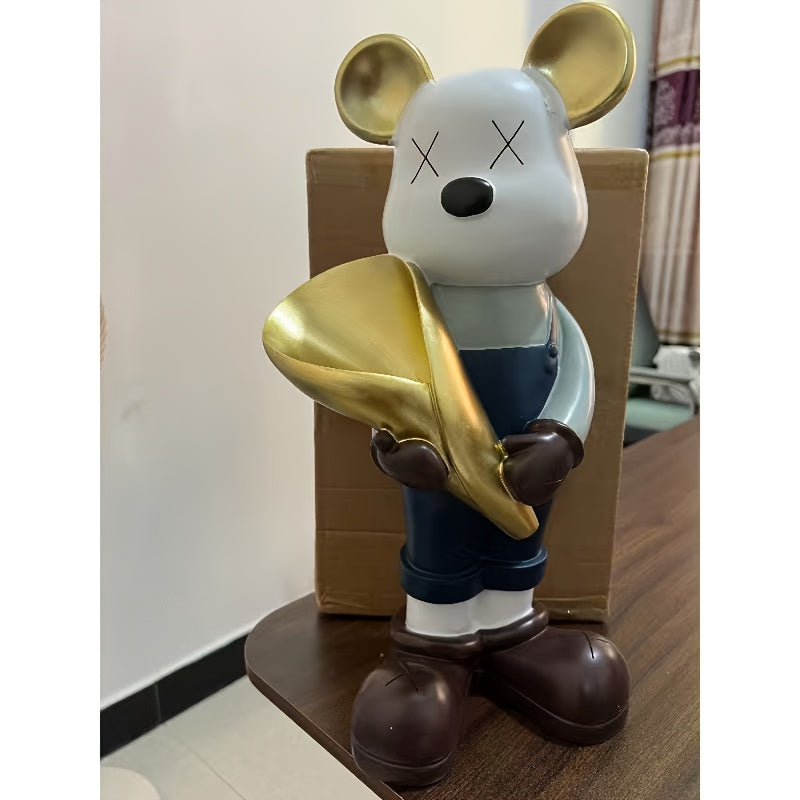 Dark Wind Violent Bear Ornament High-Density Resin Trendy Play + Wabi-Sabi Style Living Room Edge Decoration + Window Displa