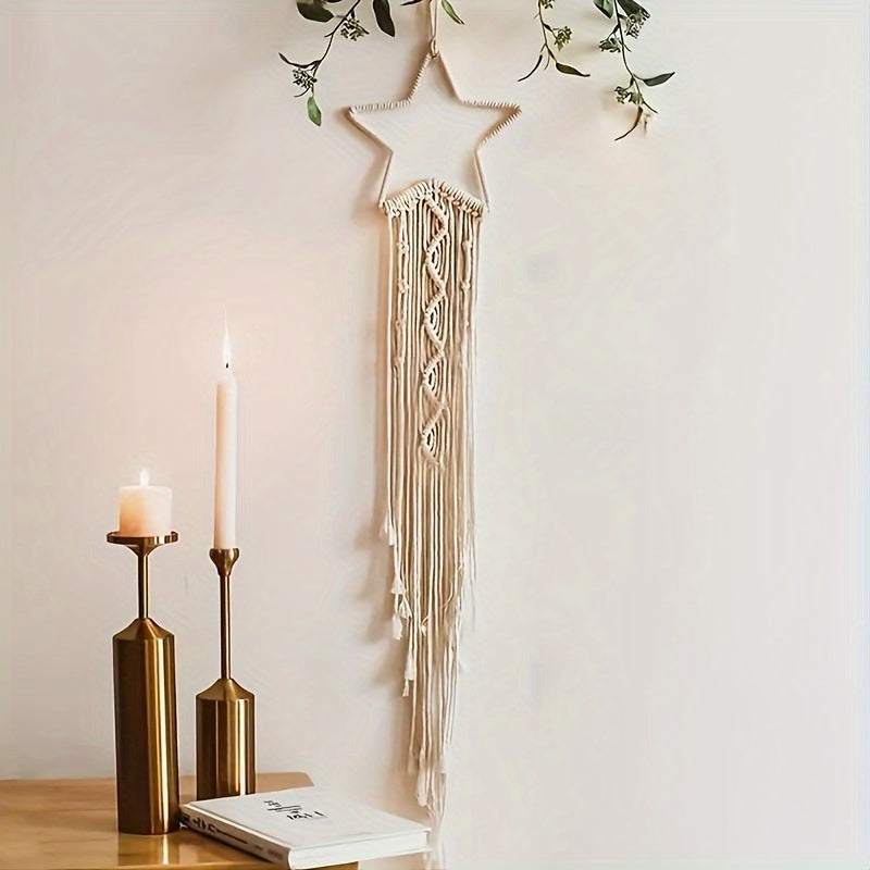 2pcs set of handmade woven lace star and moon dream catcher wall hanging