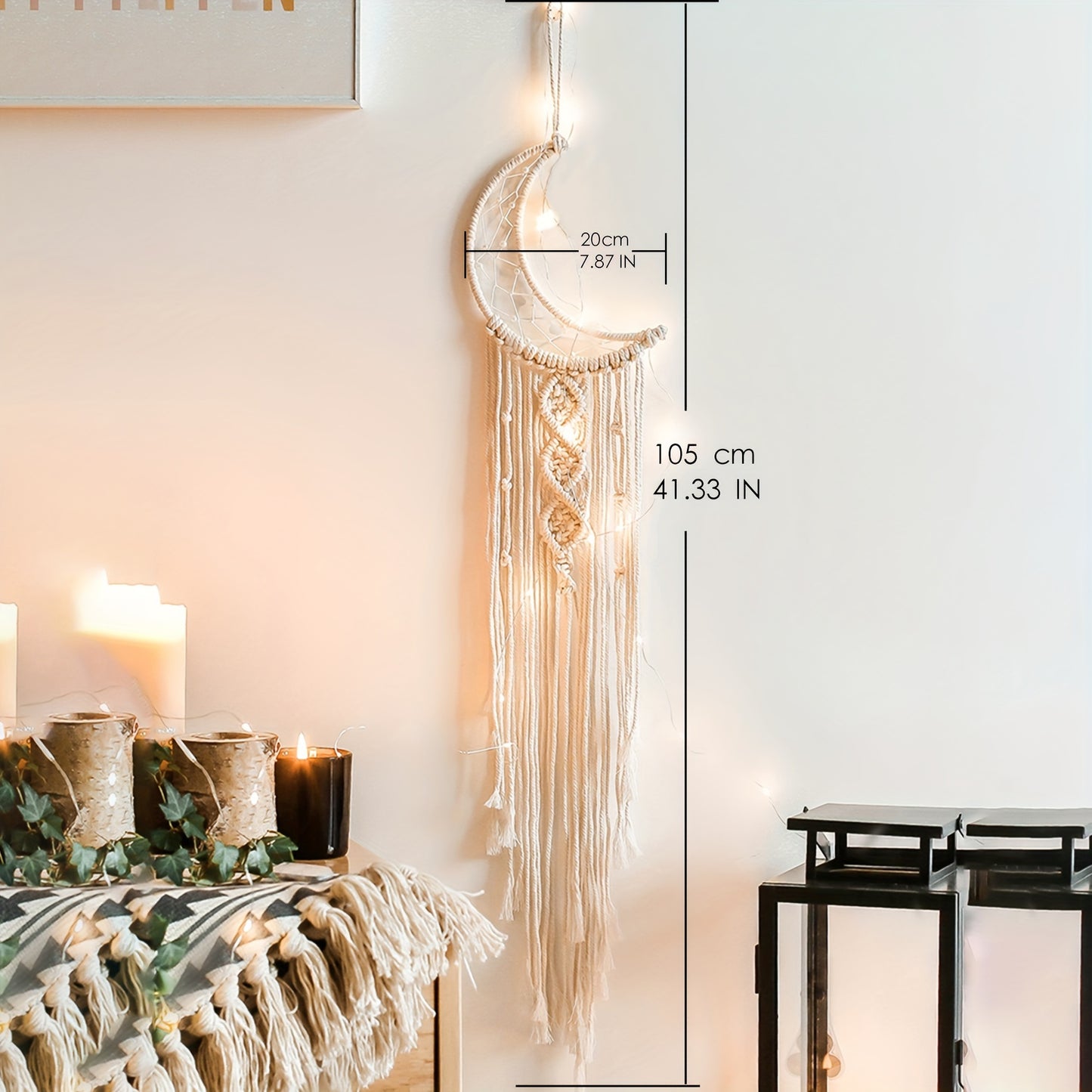 2pcs set of handmade woven lace star and moon dream catcher wall hanging