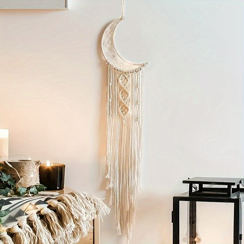 2pcs set of handmade woven lace star and moon dream catcher wall hanging