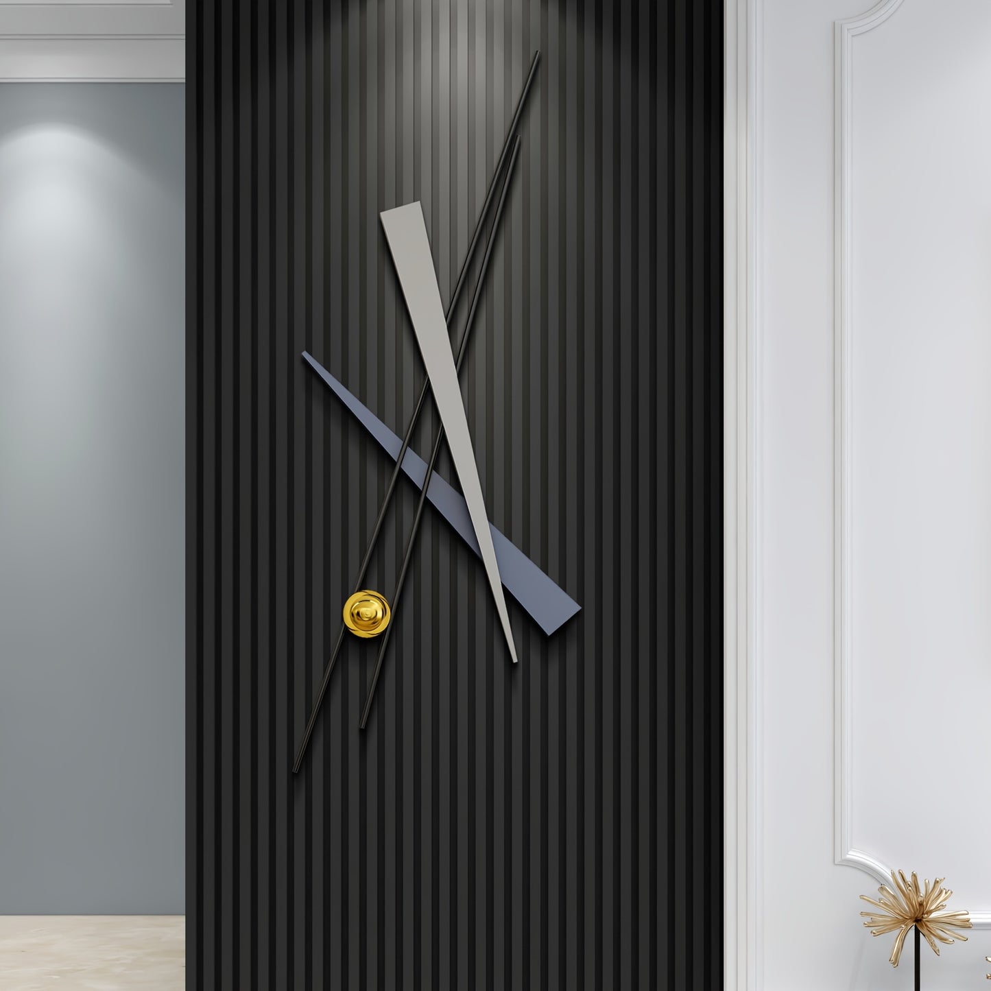 Stainless Steel Abstract 3D Metal Wall Art, Flame Finish, Modern Geometric Wall Sculpture, Minimalist Deco