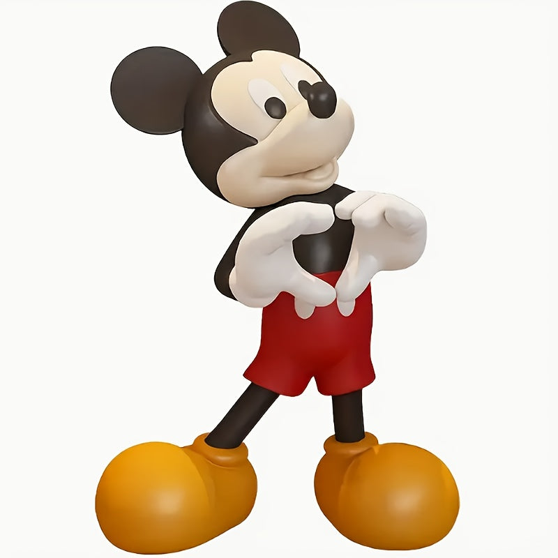 1pc Disney Mickey Mouse Statue Ornament, 11.42*7.87inch Heart Gesture Decoration, Suitable for Living Room, Desktop, TV Cabinet, Entrance Hall, Large Floor Decoration, no Electricity Required, Plastic Statue, All Season Available, Daily, Halloween Gift