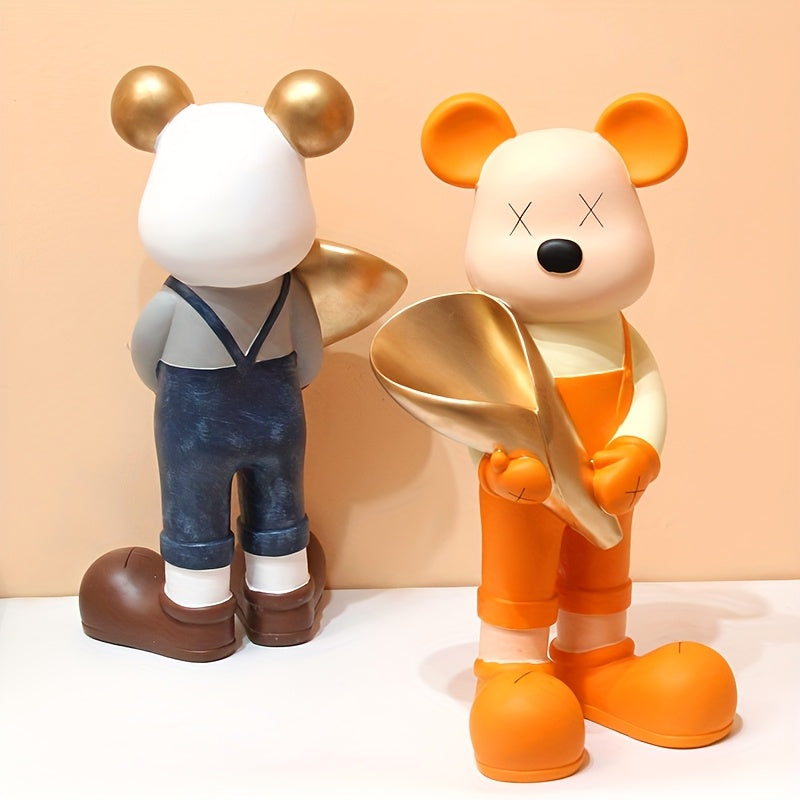 Dark Wind Violent Bear Ornament High-Density Resin Trendy Play + Wabi-Sabi Style Living Room Edge Decoration + Window Displa