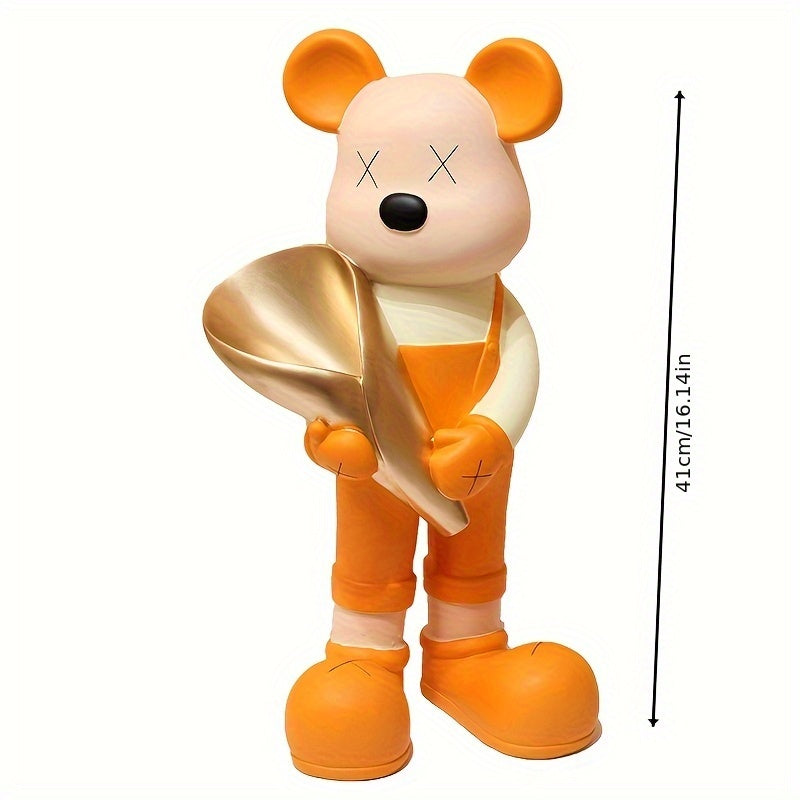 Dark Wind Violent Bear Ornament High-Density Resin Trendy Play + Wabi-Sabi Style Living Room Edge Decoration + Window Displa