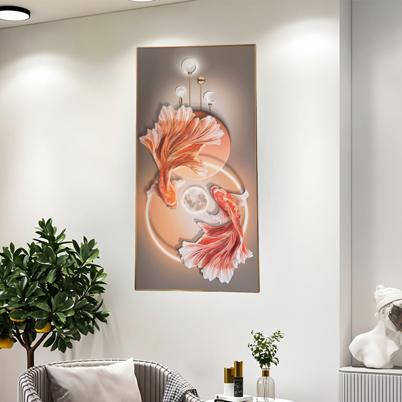 Modern Metal Koi Fish Art Modern Metal Elegant Koi Fish Wall Art - Living Room, Entryway & Hallway Decor