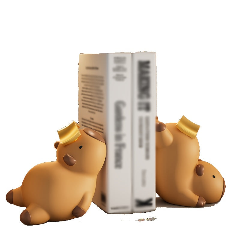 2pcs Kapibara bookend set, cute and stress-relieving, home decor, office supplies, book holder, stylish yet practical, enhances the atmosphere of your home or office, perfect for gifting to family and friends