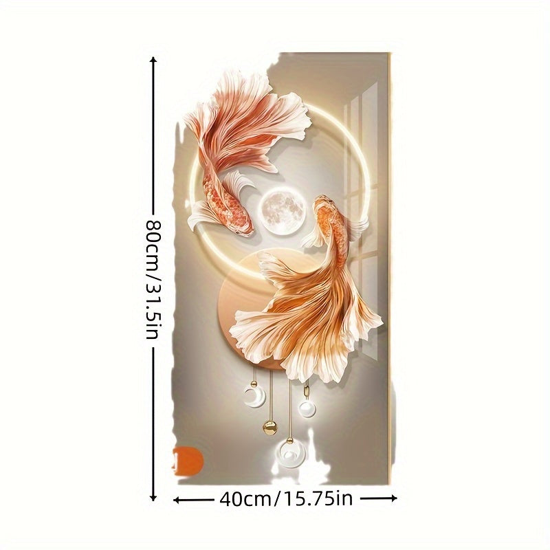 Modern Metal Koi Fish Art Modern Metal Elegant Koi Fish Wall Art - Living Room, Entryway & Hallway Decor