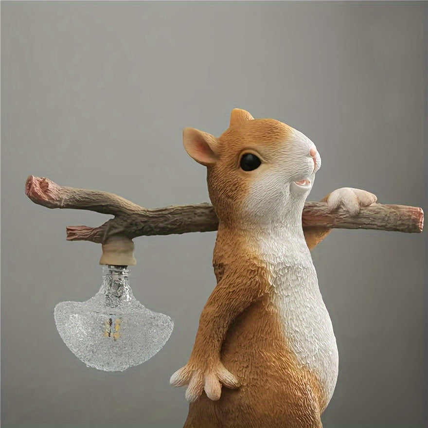 Charming Squirrel LED Desk Lamp - Modern Art Style, USB Powered with Included Bulb, Energy-Efficient Bedside Light for Cozy Ambiance
