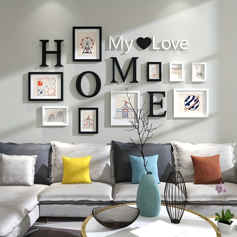 Creative Art Photo Frame Photo Wall Combination Hanging Wall 9 Decorations Internet Celebrity