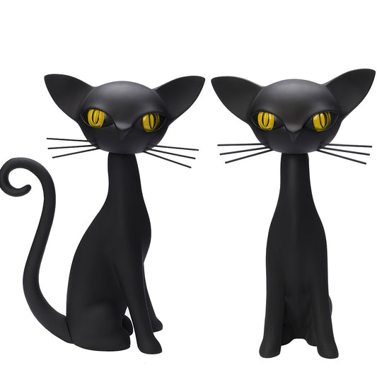 Lucky Black Cat Figurine - Durable Plastic Statue for Home & Store Decor, Versatile Indoor\u002FOutdoor Display, No Electricity Needed, Fits Various Room Types