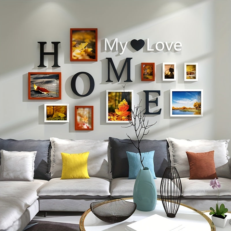 Creative Art Photo Frame Photo Wall Combination Hanging Wall 9 Decorations Internet Celebrity