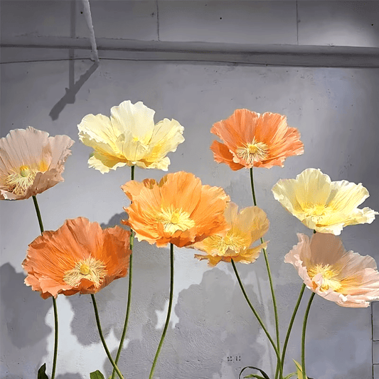 Super-large Paper Poppy Flowers 1pc Super-large Artificial Poppy Flowers - Fell To The Ground Decoration for Shopping Mall, Wedding Scene - Paper Art Flowers