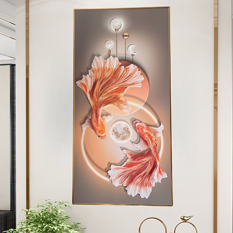 Modern Metal Koi Fish Art Modern Metal Elegant Koi Fish Wall Art - Living Room, Entryway & Hallway Decor