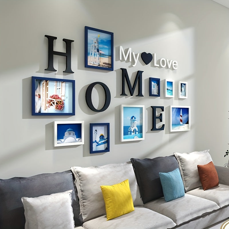 Creative Art Photo Frame Photo Wall Combination Hanging Wall 9 Decorations Internet Celebrity