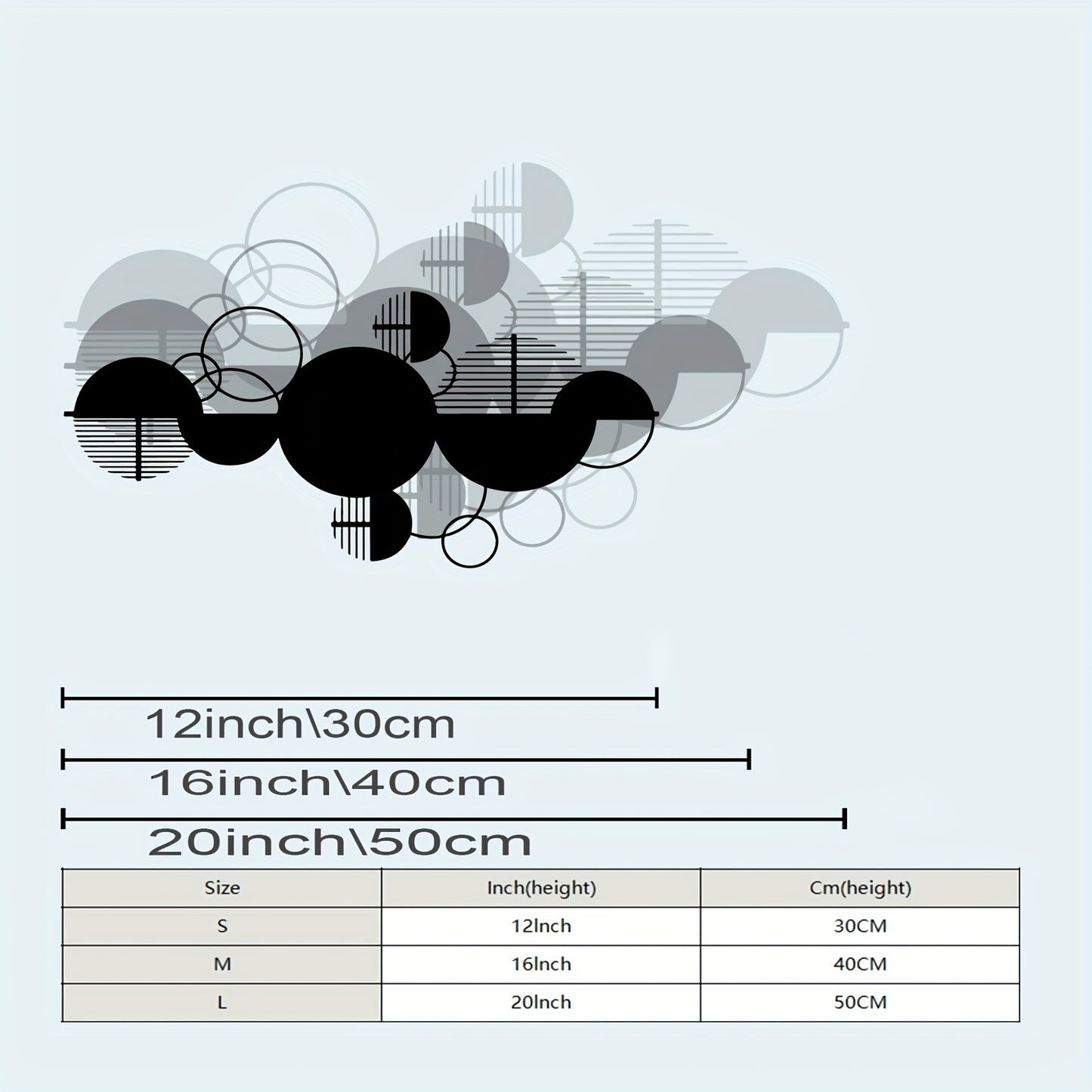 Modern Metal Wall Decor 1pc Modern Minimalist Metal Wall Decor - Black & White Geometric Circle Art with Horizontal Overlapping Circles - Powder-Coated Metal Construction - Bedroom