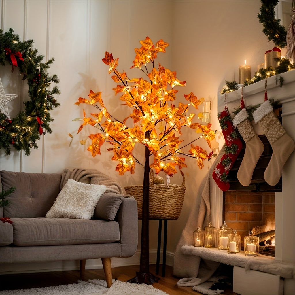 4ft\u002F5ft\u002F6ft LED Maple Tree LED Lighted 4ft\u002F5ft\u002F6ft Maple Tree, Artificial Floor Lamp | Home Festival Party Birthday Holidays Wedding Fall Halloween Christmas Thanksgiving Decoration