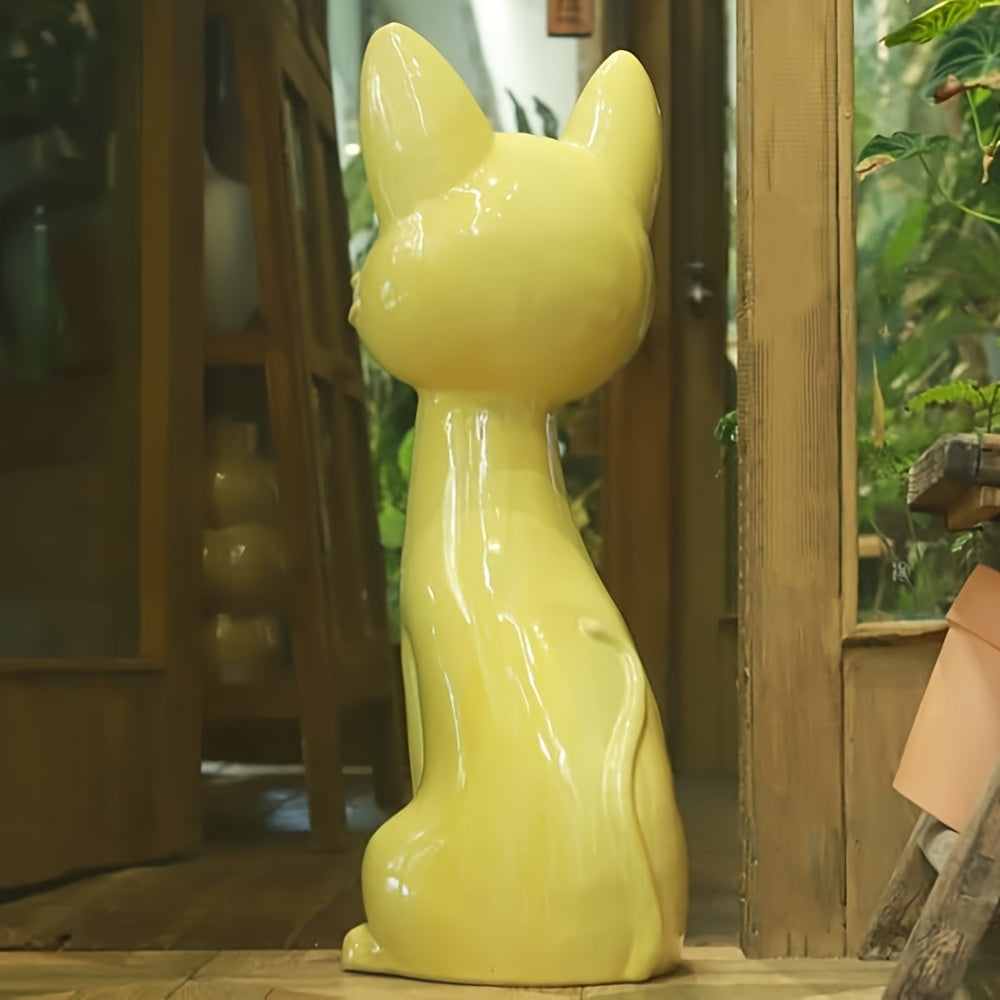 Oversized Minimalist Ceramic-like standing - sorry, sitting - Cat Statue - Large 29\