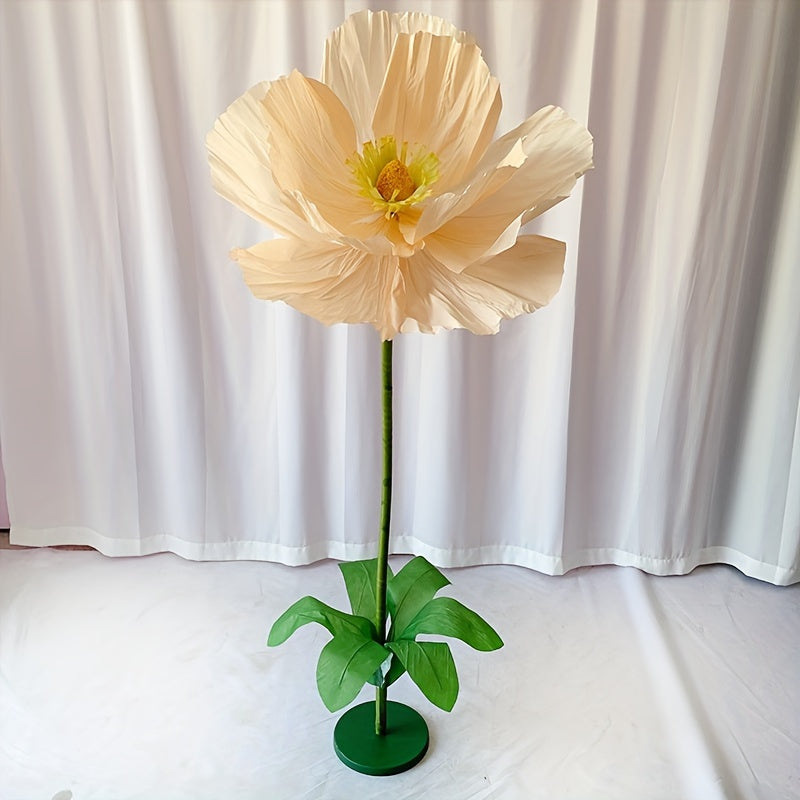 Super-large Paper Poppy Flowers 1pc Super-large Artificial Poppy Flowers - Fell To The Ground Decoration for Shopping Mall, Wedding Scene - Paper Art Flowers