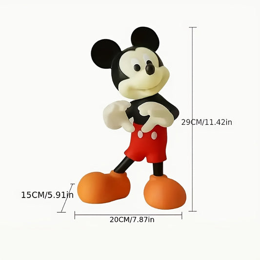 1pc Disney Mickey Mouse Statue Ornament, 11.42*7.87inch Heart Gesture Decoration, Suitable for Living Room, Desktop, TV Cabinet, Entrance Hall, Large Floor Decoration, no Electricity Required, Plastic Statue, All Season Available, Daily, Halloween Gift
