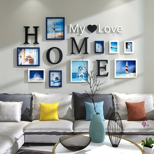 Creative Art Photo Frame Photo Wall Combination Hanging Wall 9 Decorations Internet Celebrity