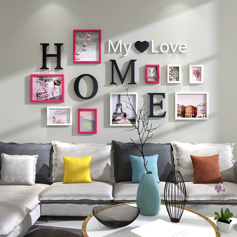 Creative Art Photo Frame Photo Wall Combination Hanging Wall 9 Decorations Internet Celebrity
