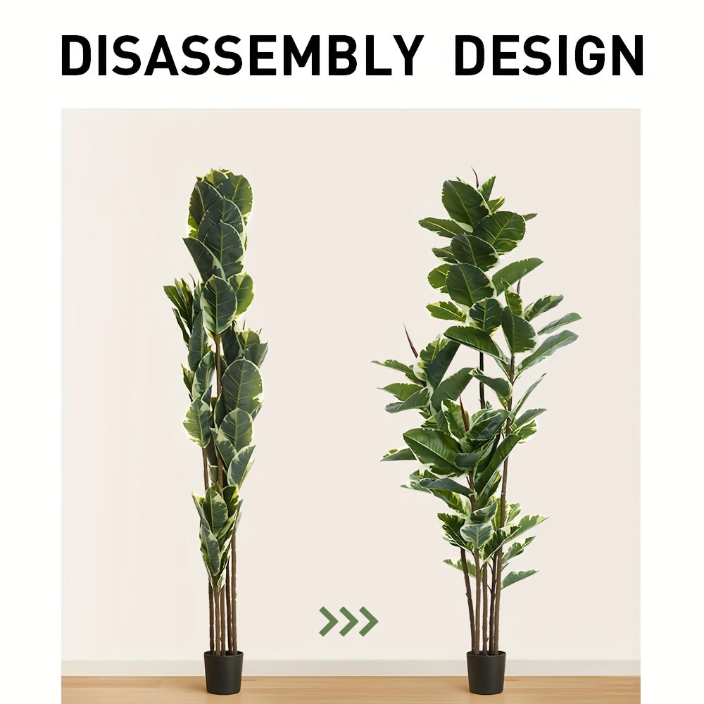Artificial Tree for Decoration 6ft Tall Artificial Rubber Tree Oak Tree - Large Floor Plants for Home or Office Room Decoration and Birthday
