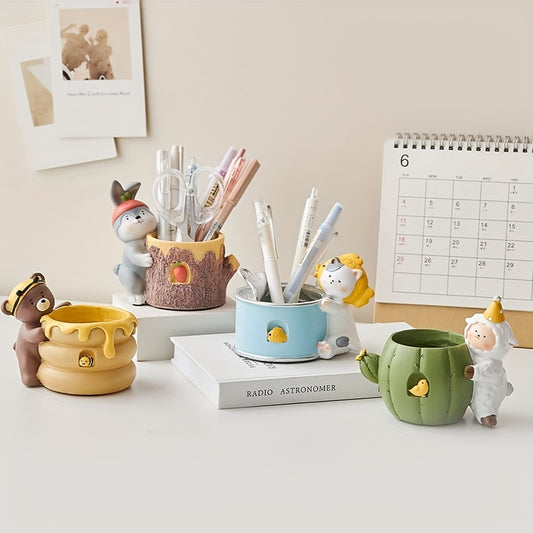 Creative Niche Small Harvest Organizer Pen Holder Student Desktop High-color Cute Senior Sense Ornaments, Senior Sense Ornaments