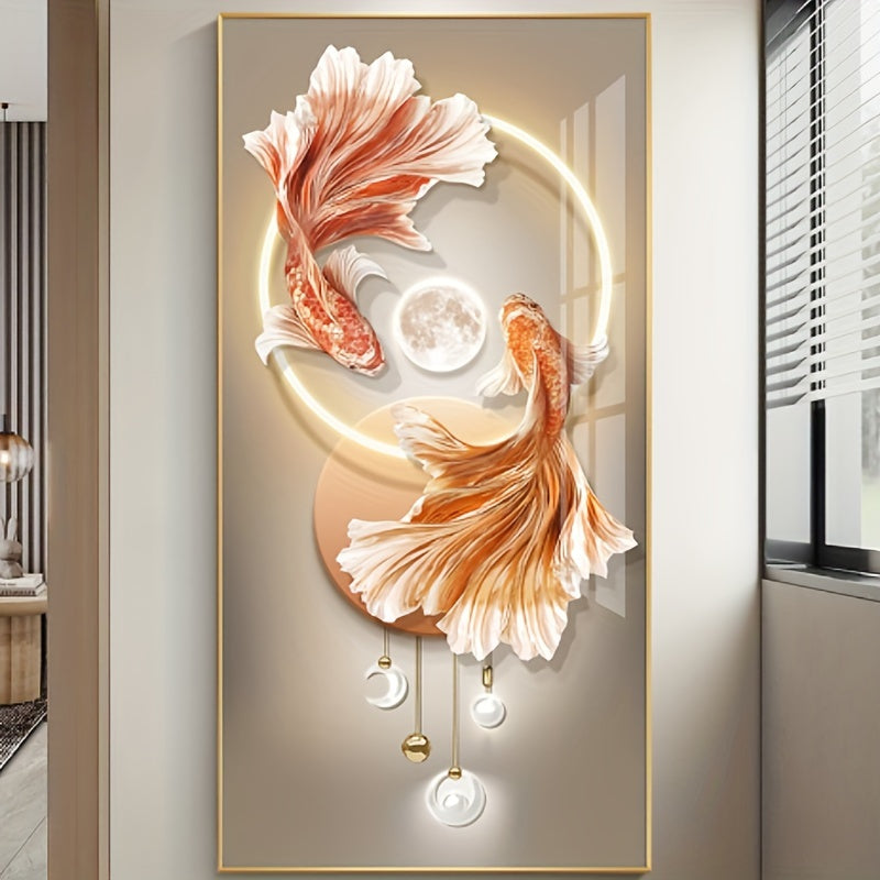 Modern Metal Koi Fish Art Modern Metal Elegant Koi Fish Wall Art - Living Room, Entryway & Hallway Decor