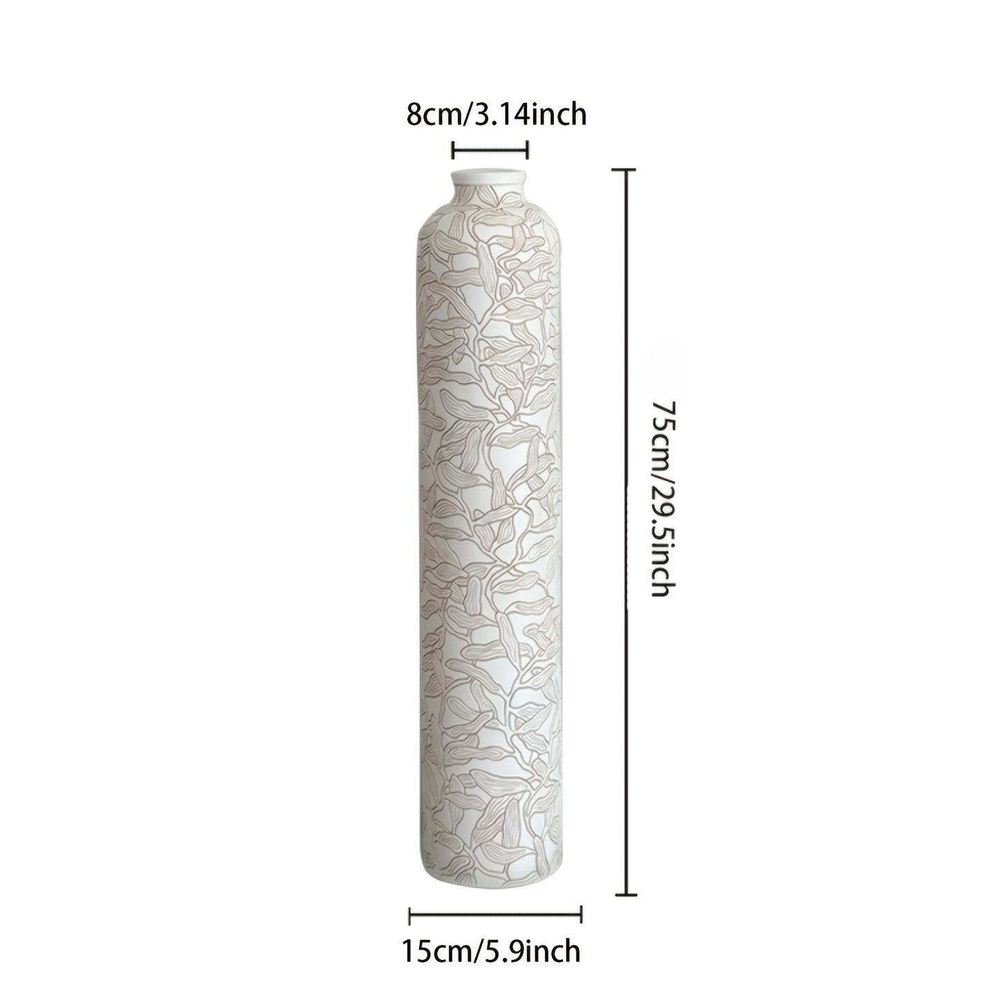 One Piece of a 29-Inch Tall Large Resin Floor Vase, Featuring Modern Simplicity for Home Decoration. Ideal for Living Rooms, Bedrooms, Kitchens, Weddings, Centerpieces, And As New Year Gifts for Loved Ones Or Housewarming Presents.