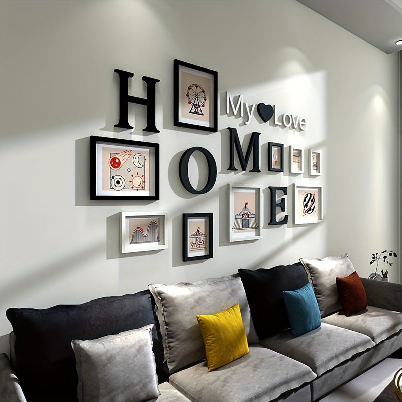 Creative Art Photo Frame Photo Wall Combination Hanging Wall 9 Decorations Internet Celebrity