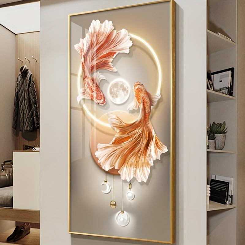 Modern Metal Koi Fish Art Modern Metal Elegant Koi Fish Wall Art - Living Room, Entryway & Hallway Decor