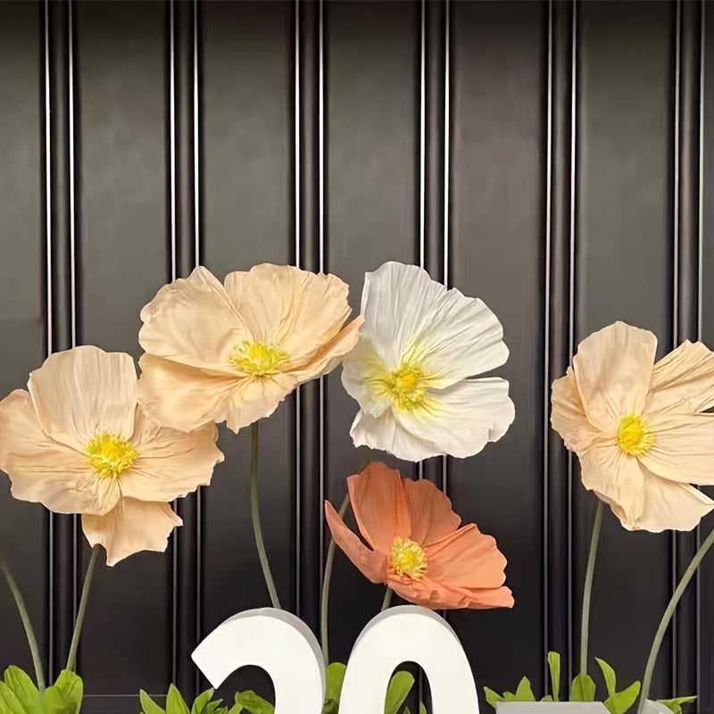 Super-large Paper Poppy Flowers 1pc Super-large Artificial Poppy Flowers - Fell To The Ground Decoration for Shopping Mall, Wedding Scene - Paper Art Flowers