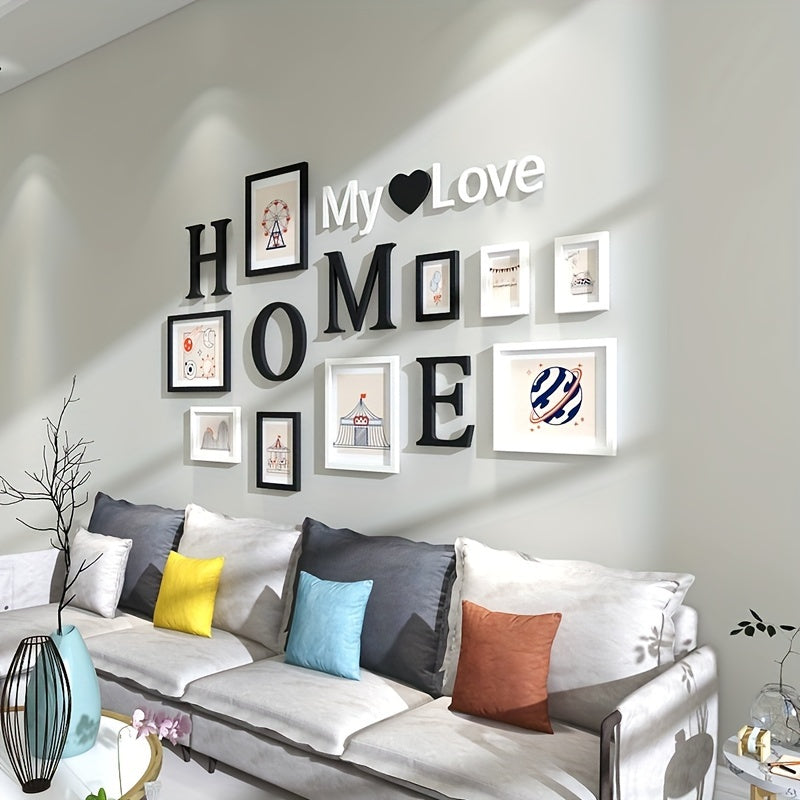 Creative Art Photo Frame Photo Wall Combination Hanging Wall 9 Decorations Internet Celebrity