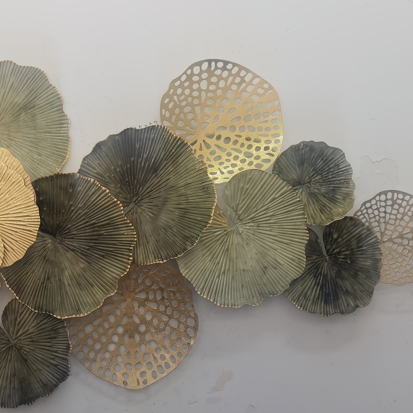 52.36x24.8 Inch Ginkgo Leaf Wall Hanging - Modern Chinese Iron Art Decorative Metal Wall Ornament for Living Room, Entryway Background Decoration