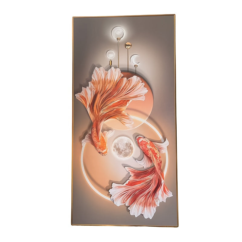 Modern Metal Koi Fish Art Modern Metal Elegant Koi Fish Wall Art - Living Room, Entryway & Hallway Decor