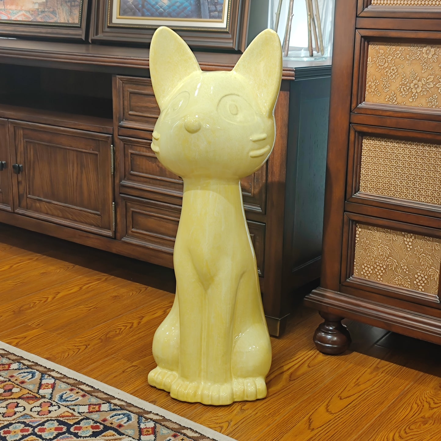 Oversized Minimalist Ceramic-like standing - sorry, sitting - Cat Statue - Large 29\
